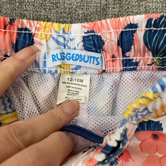 Rugged Butts Tropical Flamingo Boys Swim Trunks 12-18m netted undies EUC - Picture 4 of 5